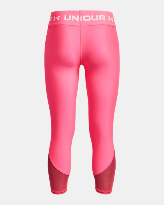 Girls' HeatGear® Ankle Crop, Pink, pdpMainDesktop image number 1
